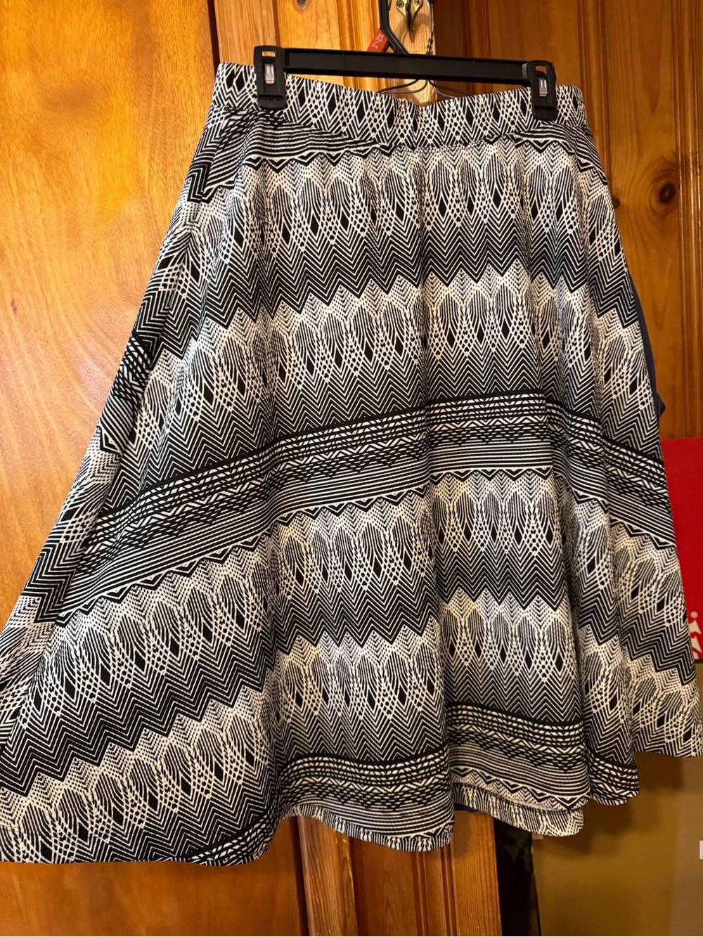 Black and White Patterned A-Line Women's Skirt